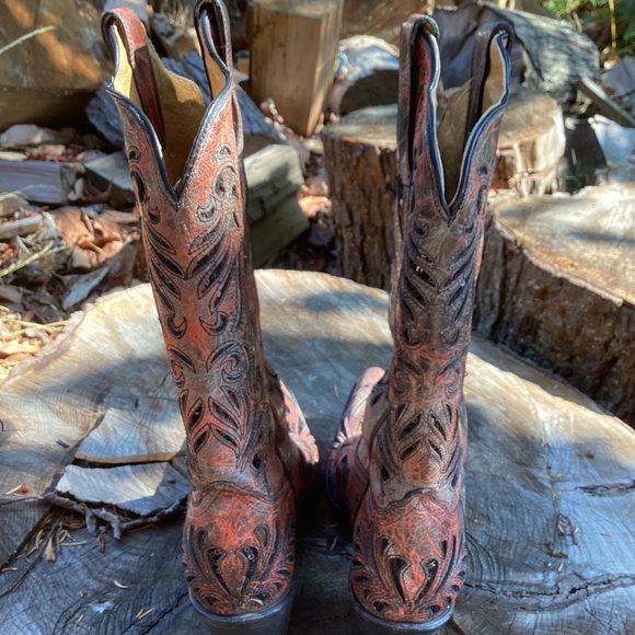 Corral Boots Beautiful Cutout Black Sequin Design Western Boho Boots - Picture 5 of 16